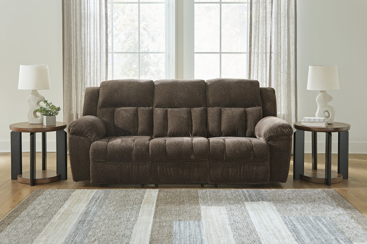 Nashville Furniture Outlets - Ashley Furniture - Frohn Living Room - Reclining Sofa / Chocolate - 3740788