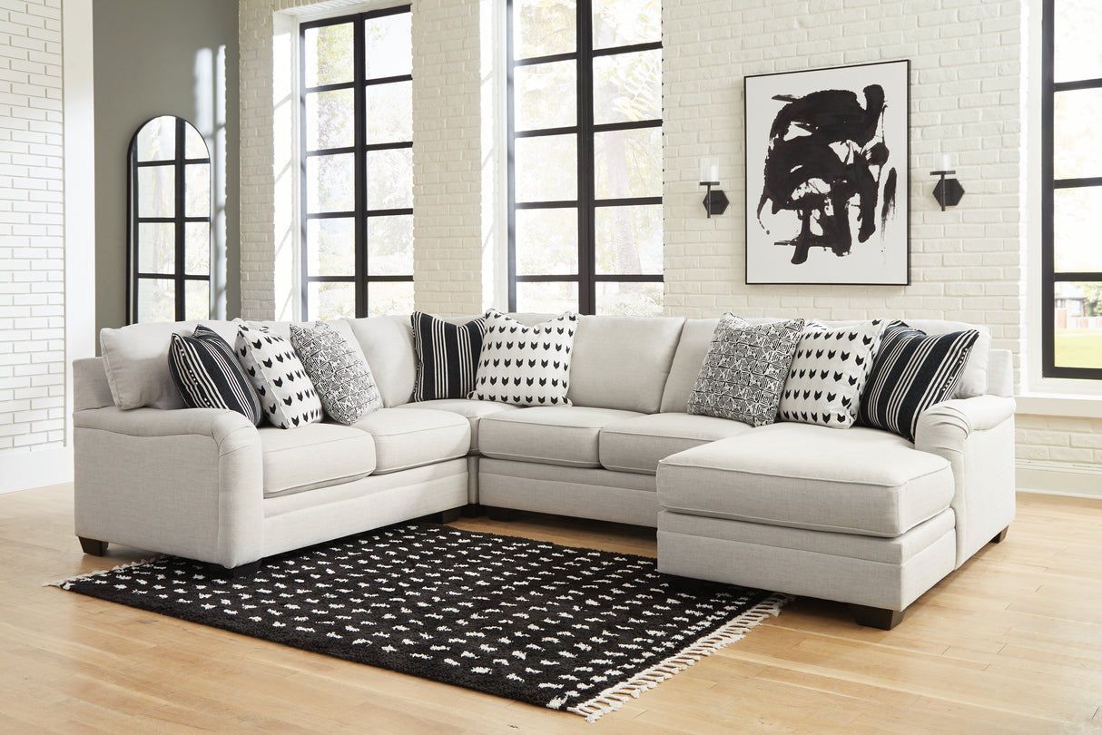 Nashville Furniture Outlets - Ashley Furniture - Huntsworth Sectional - RAF 4-Piece Sectional with Chaise / Dove Gray - 39702S4