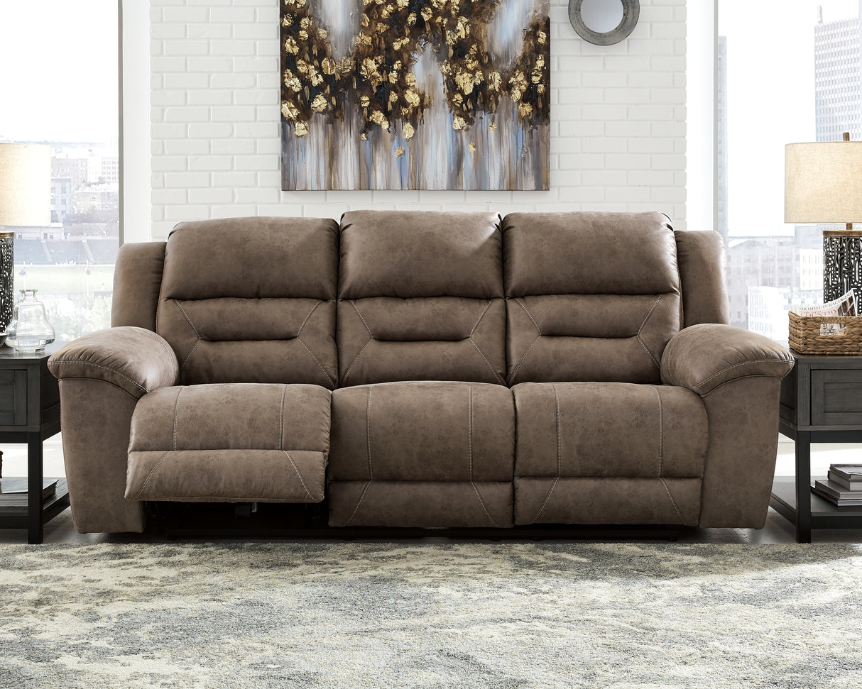 Nashville Furniture Outlets - Ashley Furniture - Stoneland Living Room - Reclining Power Sofa / Fossil - 3990587
