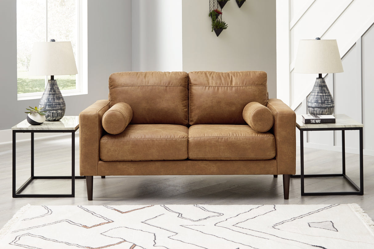 Nashville Furniture Outlets - Ashley Furniture - Telora Living Room - Loveseat / Caramel - 4100235