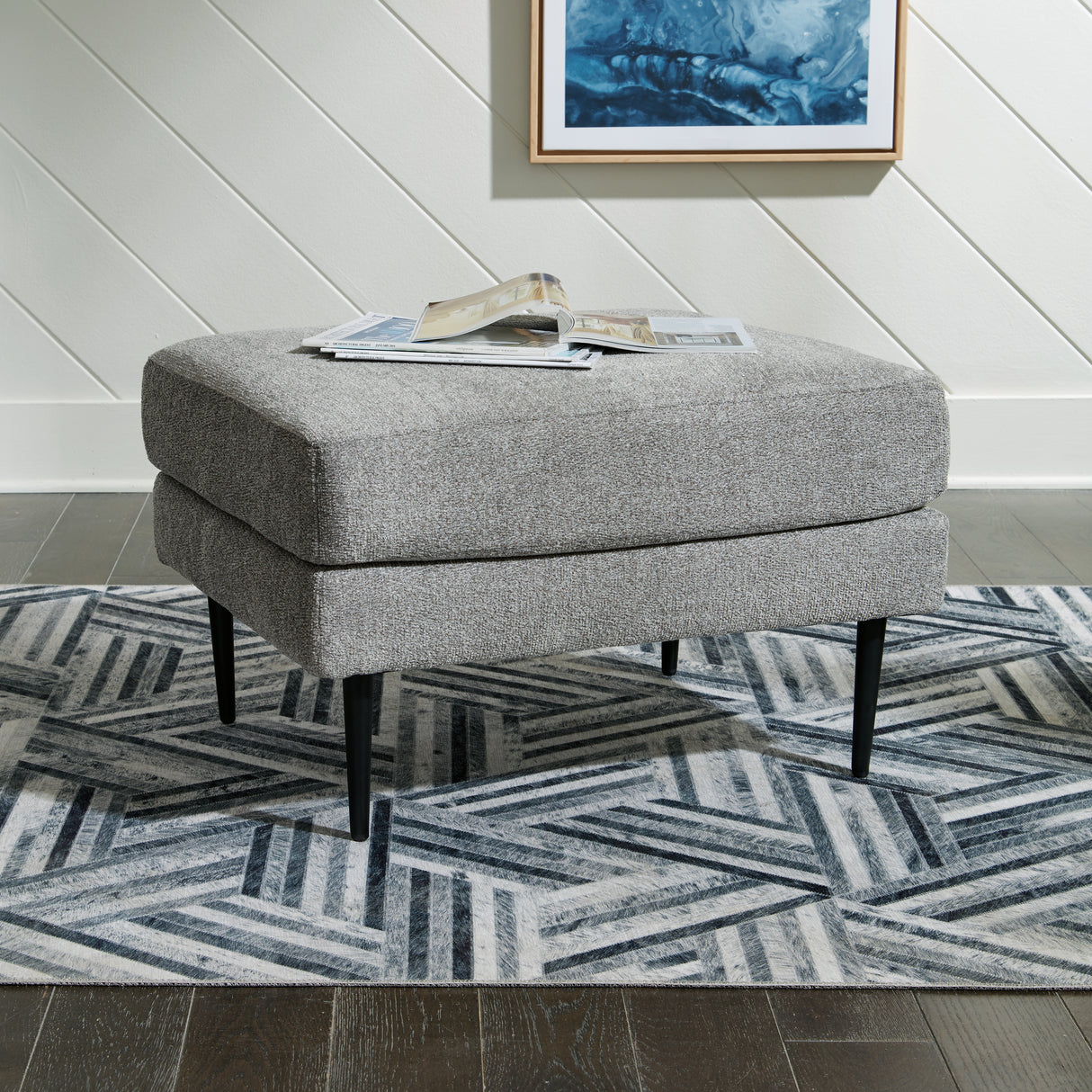 Nashville Furniture Outlets - Ashley Furniture - Hazela Living Room - Ottoman / Charcoal - 4110214