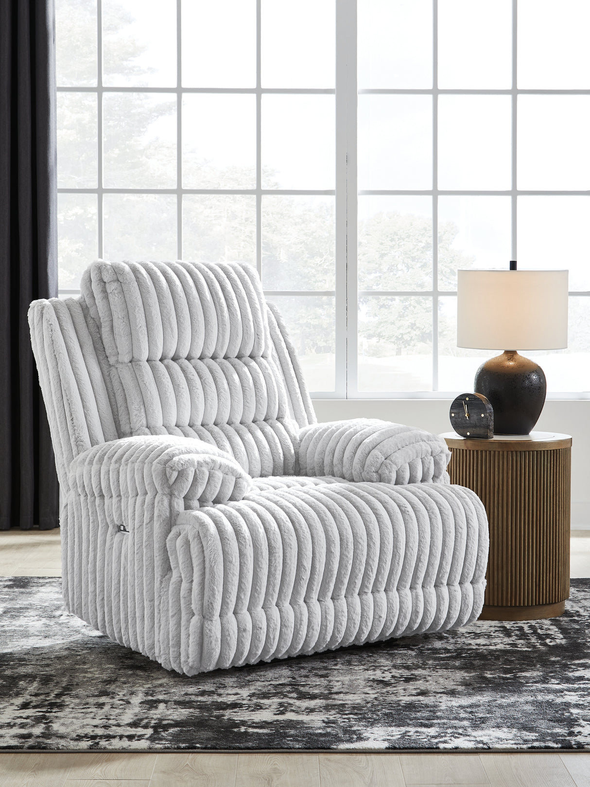 Nashville Furniture Outlets - Ashley Furniture - Rhines Falls Living Room - DBL REC PWR Loveseat w/Console / Alloy - PC4280496