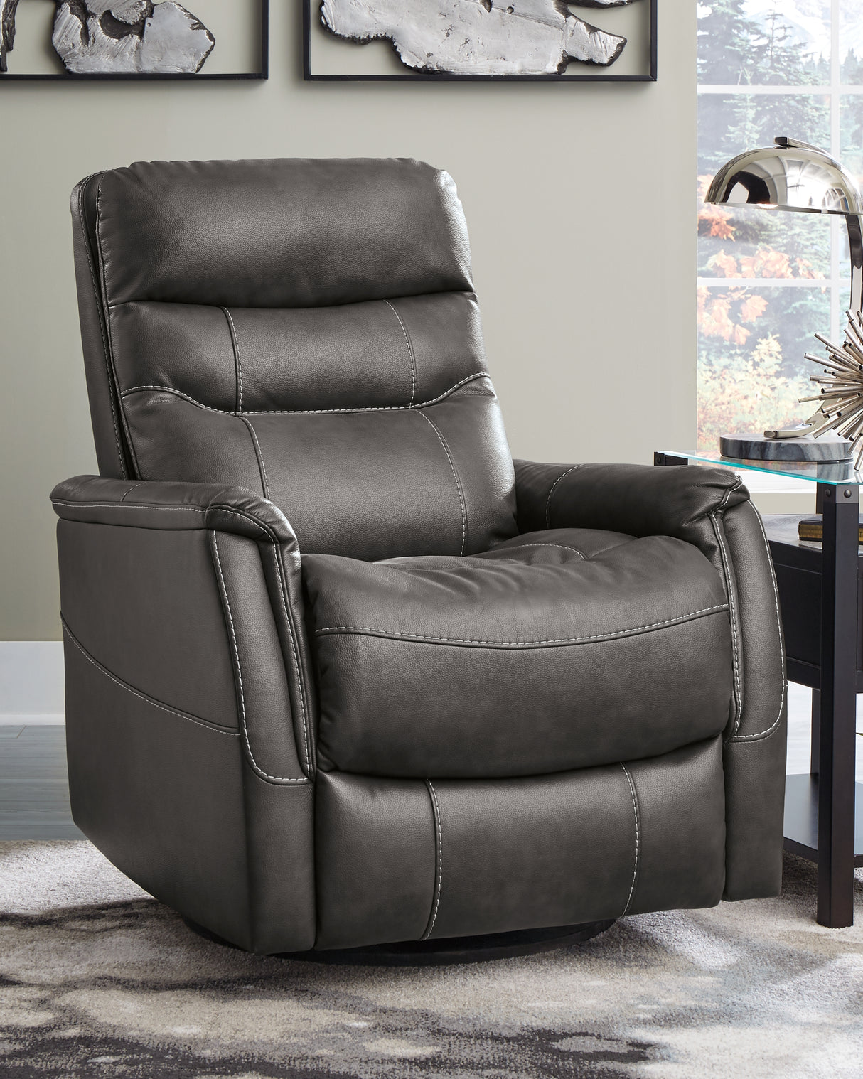 Nashville Furniture Outlets - Ashley Furniture - Riptyme Living Room - Swivel Glider Recliner / Quarry - 4640261