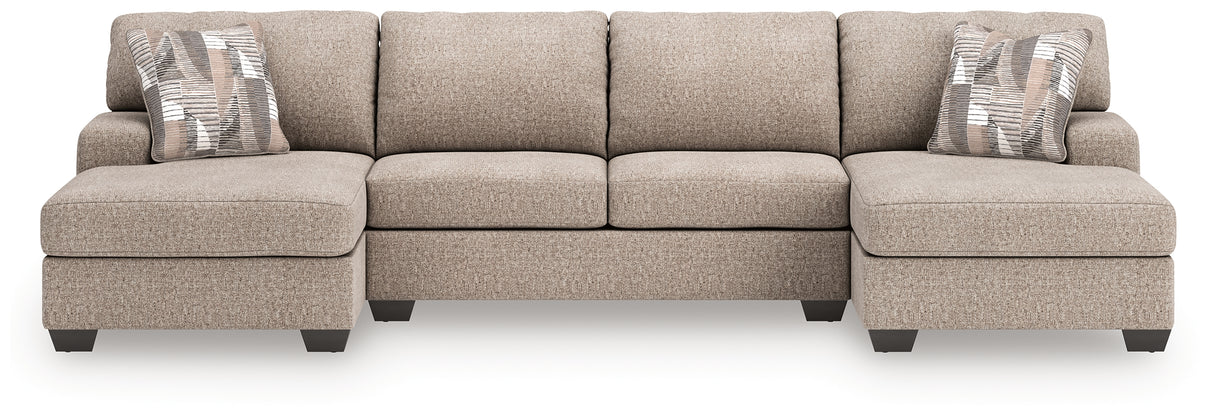 Nashville Furniture Outlets - Ashley Furniture - Newellen Sectional - RAF 3-Piece Sectional with Double Chaise / Hemp - 48404S3