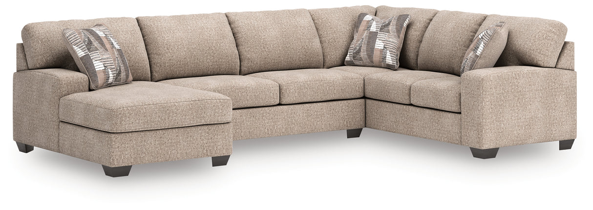 Nashville Furniture Outlets - Ashley Furniture - Newellen Sectional - RAF 3-Piece Sleeper Sectional with Chaise / Greystone - 48405S5