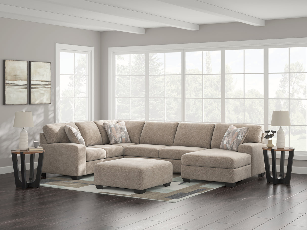 Nashville Furniture Outlets - Ashley Furniture - Newellen Sectional - LAF 3-Piece Sectional with Chaise / Hemp - 48404S2