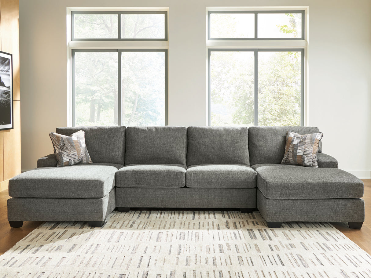 Nashville Furniture Outlets - Ashley Furniture - Revenna Sectional - RAF 3-Piece Sectional with Double Chaise / Greystone - PC48405S3