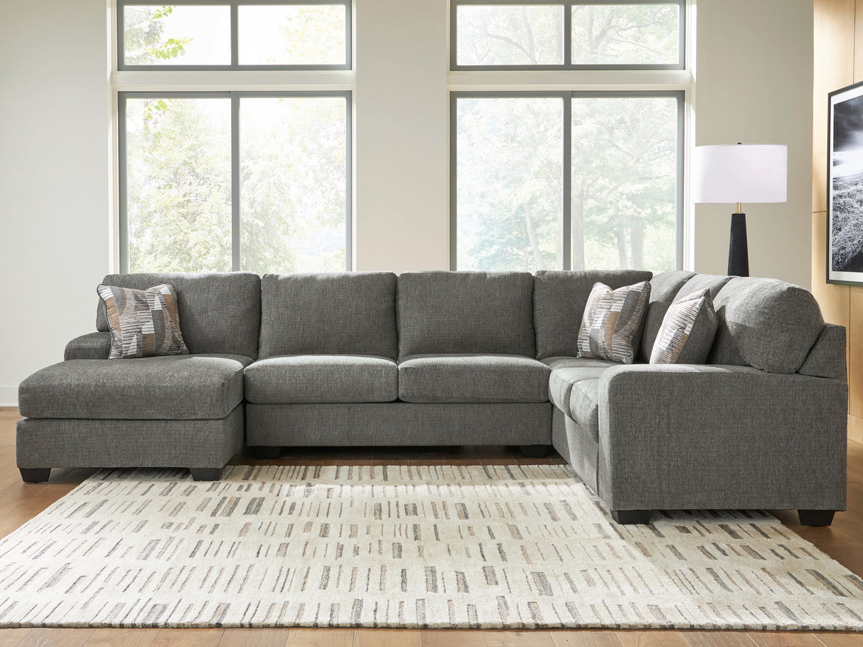 Nashville Furniture Outlets - Ashley Furniture - Revenna Sectional - RAF 3-Piece Sectional with Chaise / Greystone - PC48405S1