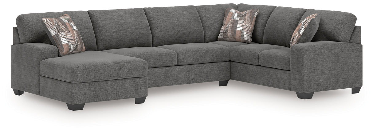 Nashville Furniture Outlets - Ashley Furniture - Newellen Sectional - RAF 3-Piece Sectional with Chaise / Greystone - 48405S1