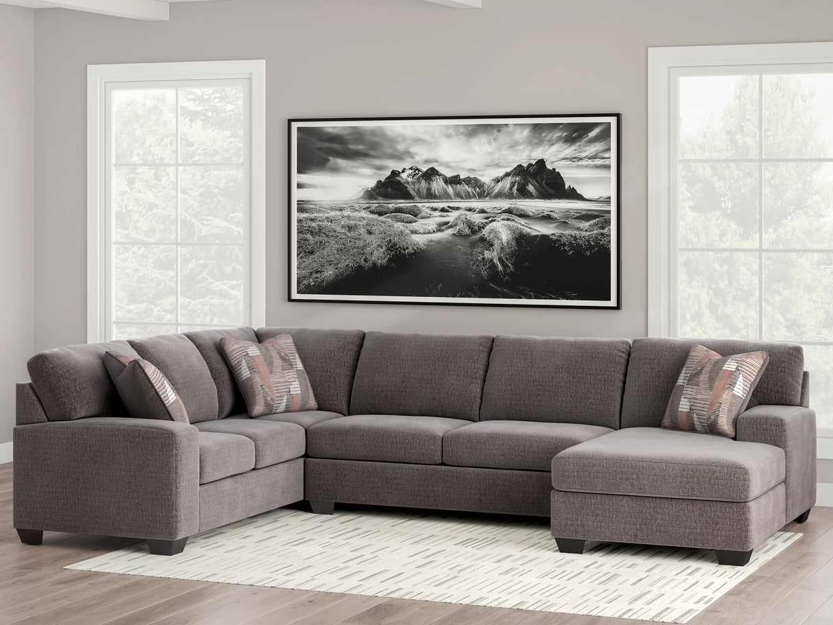 Nashville Furniture Outlets - Ashley Furniture - Newellen Sectional - LAF 3-Piece Sectional with Chaise / Greystone - 48405S2
