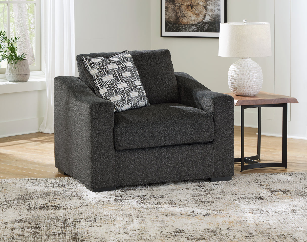 Nashville Furniture Outlets - Ashley Furniture - Wryenlynn Living Room - Chair and a Half / Onyx - 4940523