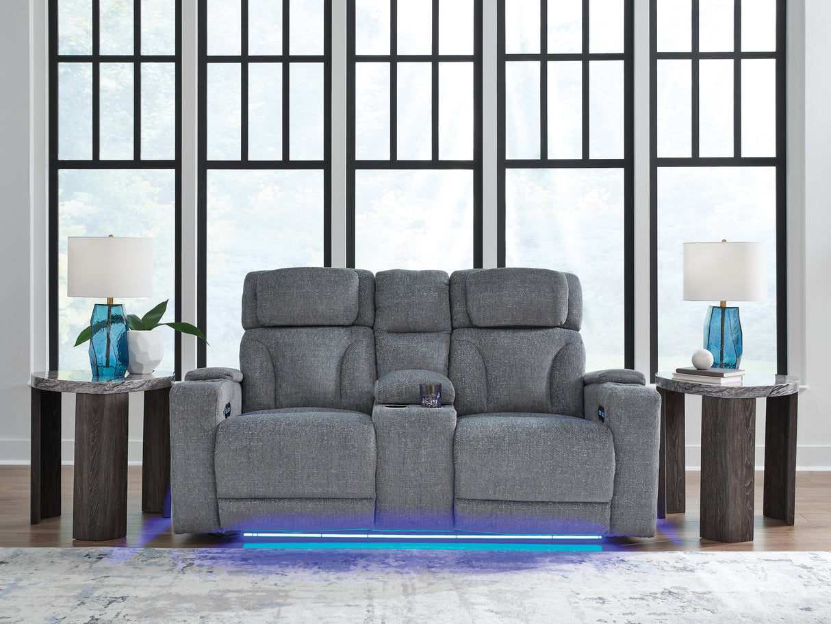 Nashville Furniture Outlets - Ashley Furniture - Studio Cave Living Room - PWR Recliner/ADJ Headrest / Steel - PC4980213