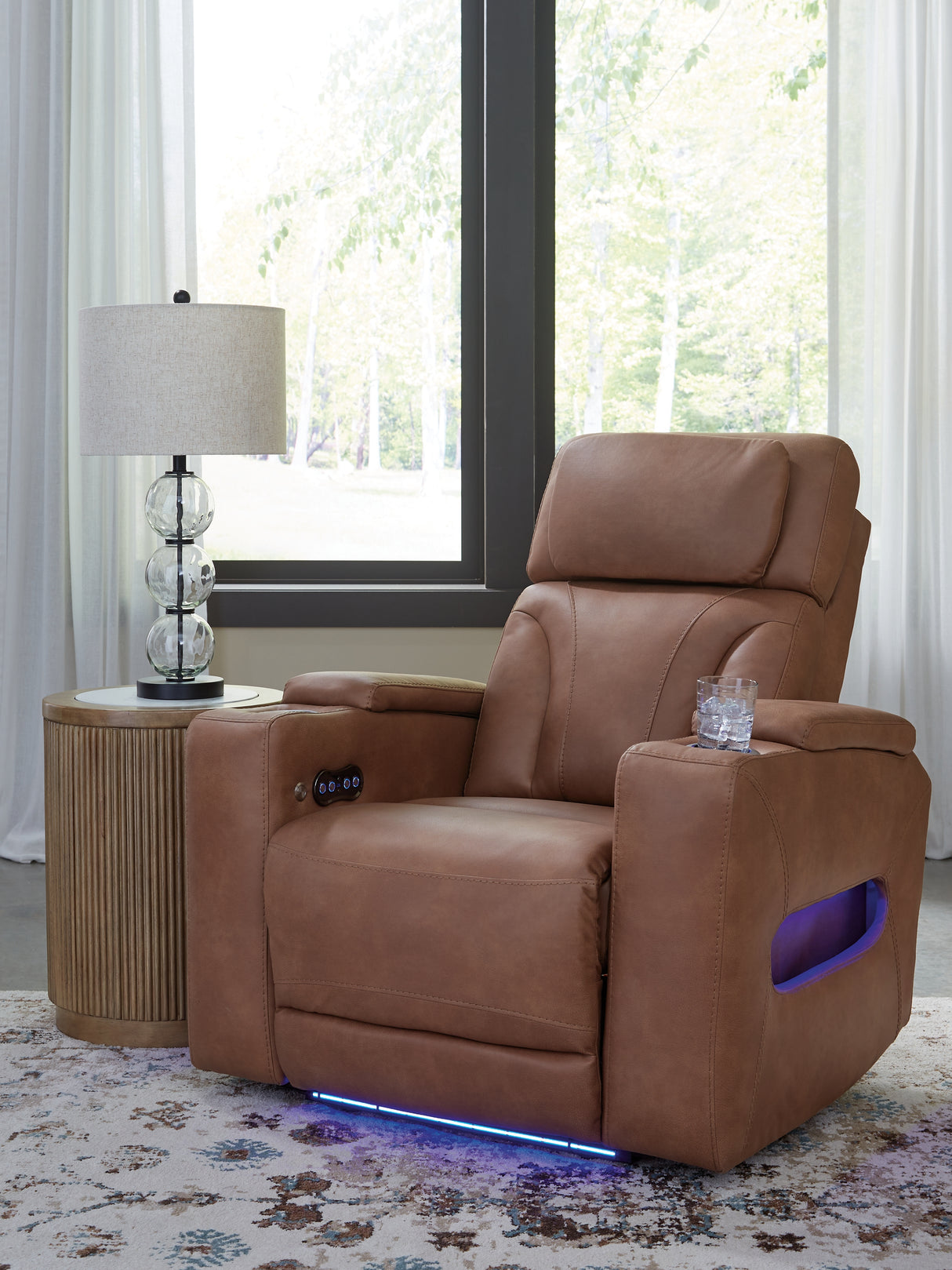 Nashville Furniture Outlets - Ashley Furniture - Clean-Slate Living Room - PWR Recliner/ADJ Headrest / Caramel - PC5010113