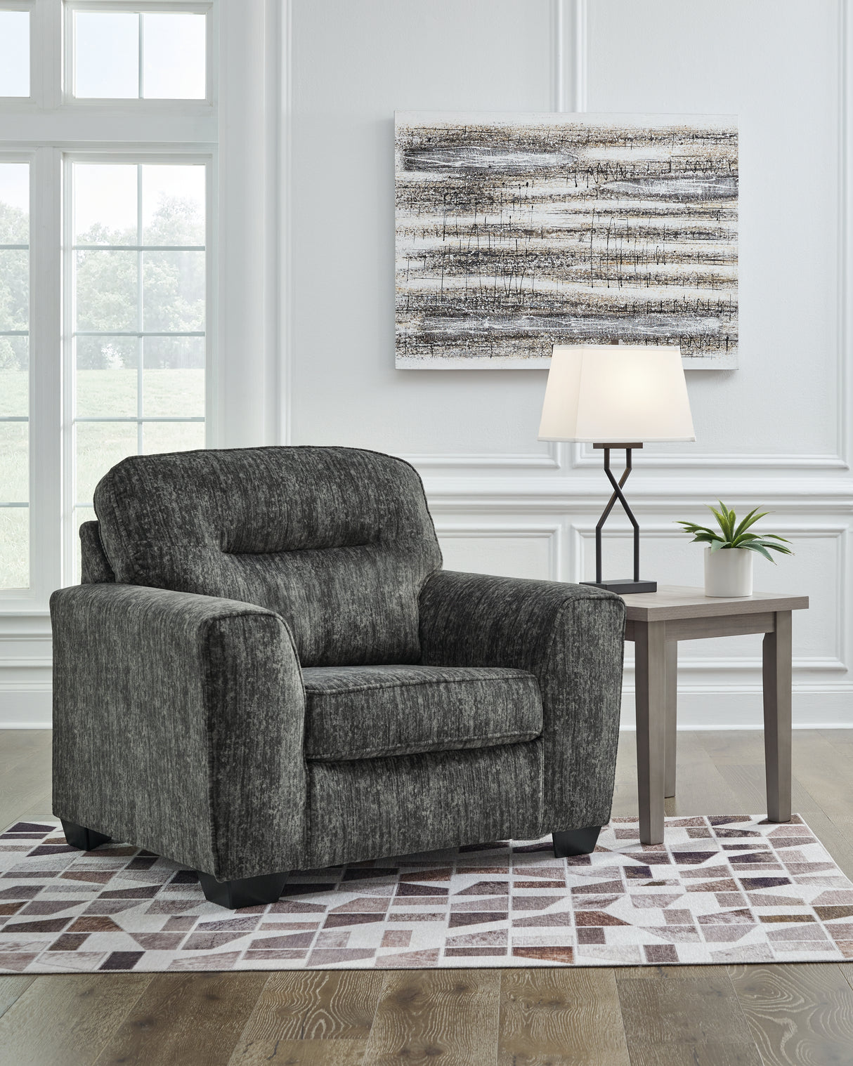 Nashville Furniture Outlets - Ashley Furniture - Lonoke Living Room - Chair and a Half / Gunmetal - 5050423
