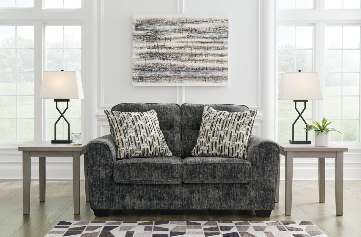 Nashville Furniture Outlets - Ashley Furniture - Lonoke Living Room - Loveseat / Gunmetal - 5050435