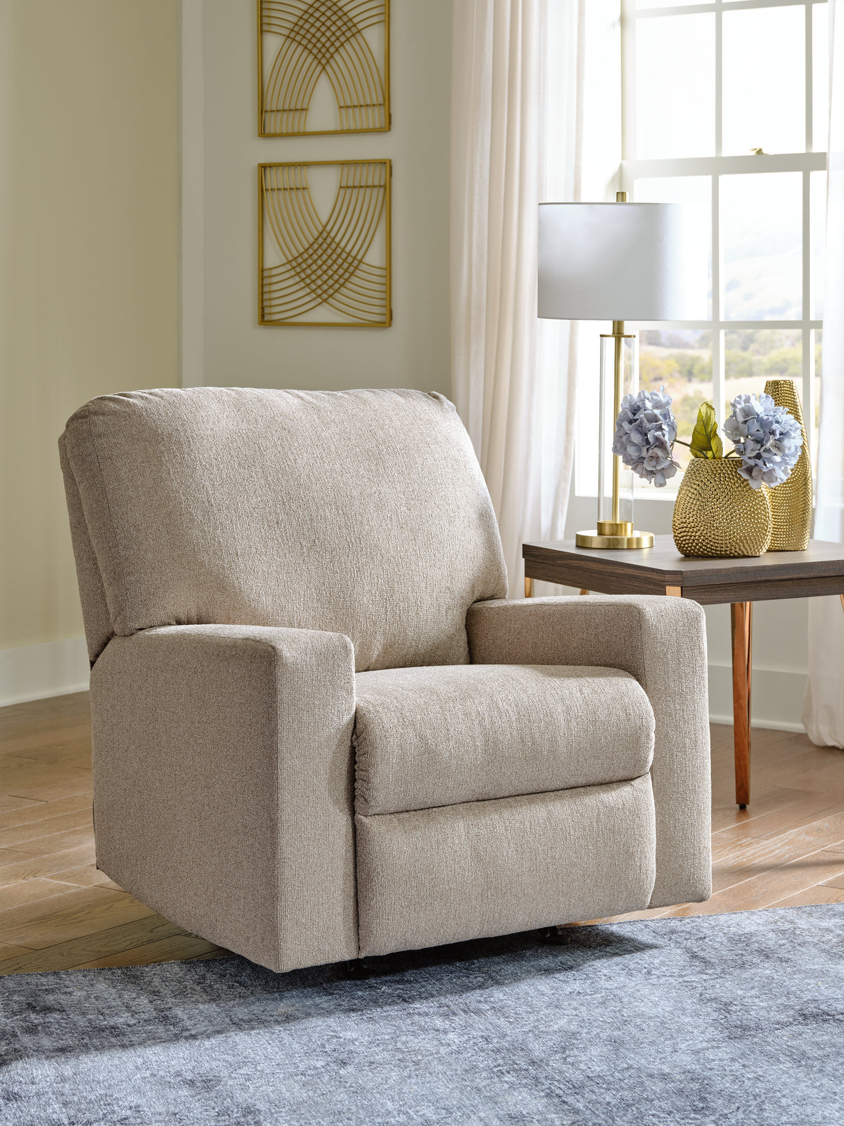 Nashville Furniture Outlets - Ashley Furniture - Deltona Living Room - Rocker Recliner / Parchment - 5120425