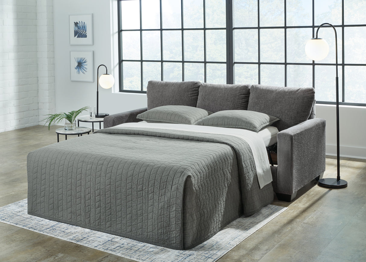 Nashville Furniture Outlets - Ashley Furniture - Rannis Living Room - Queen Sofa Sleeper / Pewter - 5360239