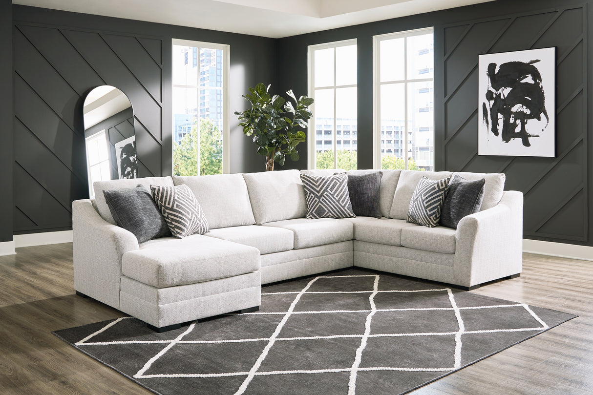 Nashville Furniture Outlets - Ashley Furniture - Koralynn Sectional - RAF 3-Piece Sectional with Chaise / Stone - 54102S1