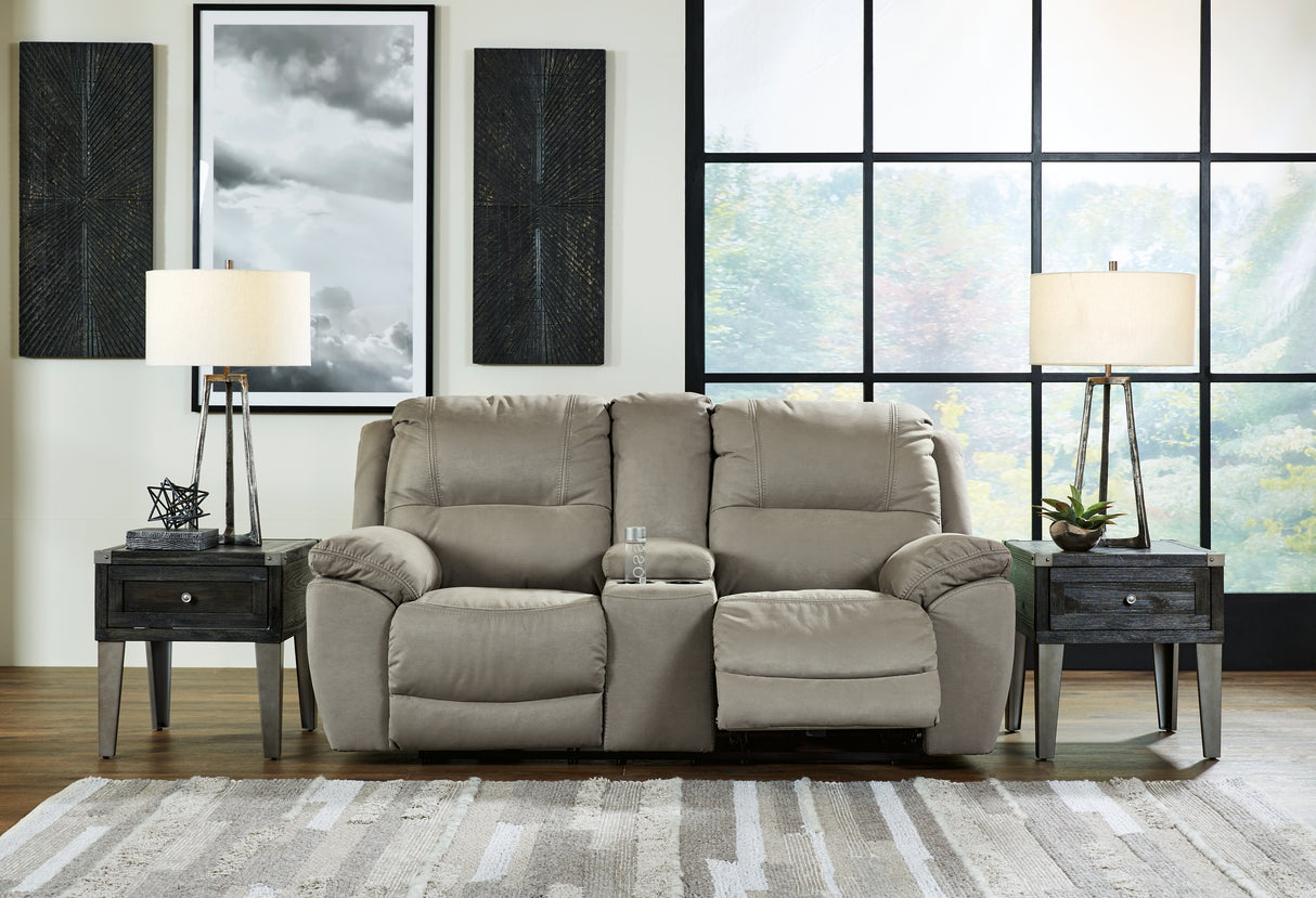 Nashville Furniture Outlets - Ashley Furniture - Next-Gen Gaucho Living Room - DBL Rec Loveseat w/Console / Putty - 5420394