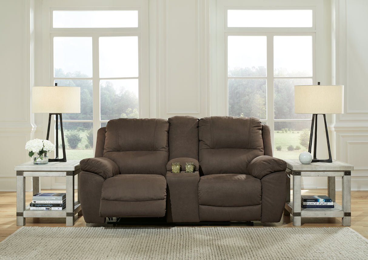 Nashville Furniture Outlets - Ashley Furniture - Next-Gen Gaucho Living Room - DBL Rec Loveseat w/Console / Espresso - 5420494