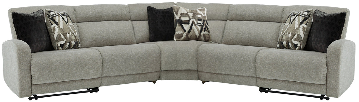 Nashville Furniture Outlets - Ashley Furniture - Colleyville Sectional - 5-Piece Power Reclining Sectional / Stone - 54405S6