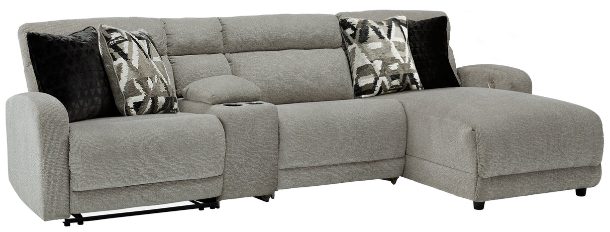 Nashville Furniture Outlets - Ashley Furniture - Colleyville Sectional - 4-Piece Power Reclining Sectional with Chaise / Stone - 54405S3