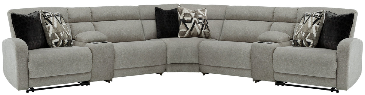 Nashville Furniture Outlets - Ashley Furniture - Colleyville Sectional - 7-Piece Power Reclining Sectional / Stone - 54405S10