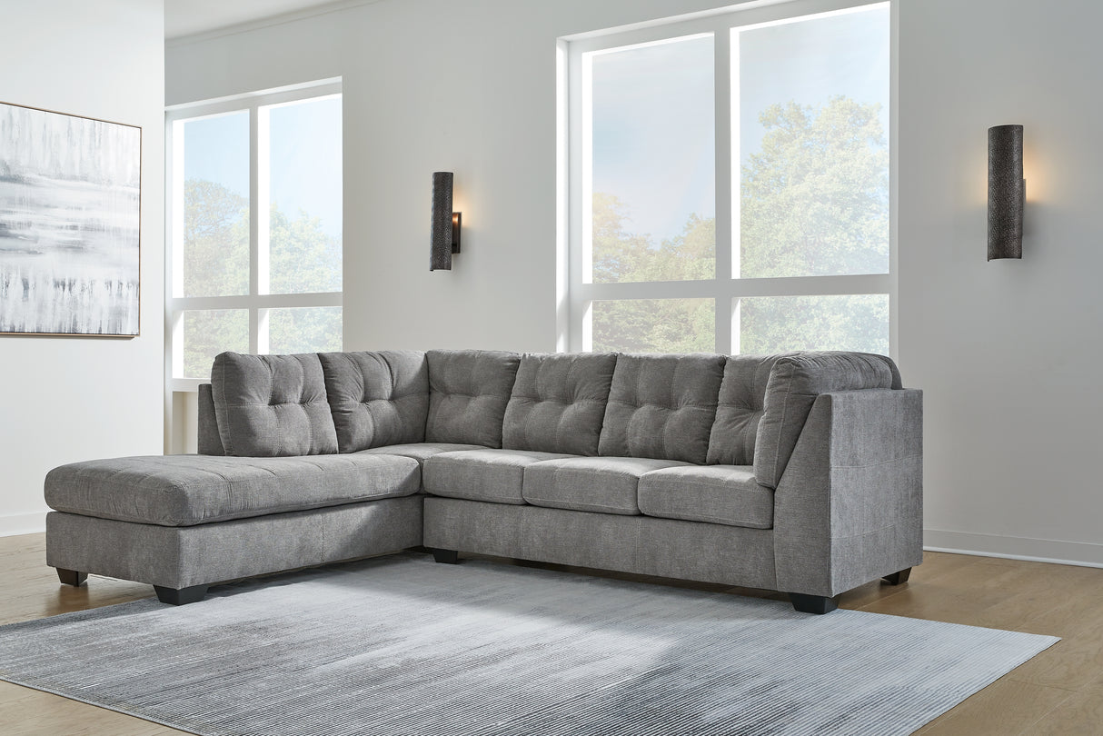 Nashville Furniture Outlets - Ashley Furniture - Marleton Sectional - RAF 2-Piece Sectional with Chaise / Gray - 55305S1