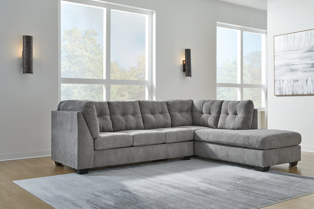 Nashville Furniture Outlets - Ashley Furniture - Marleton Sectional - RAF 2-Piece Sectional with Chaise / Gray - 55305S1