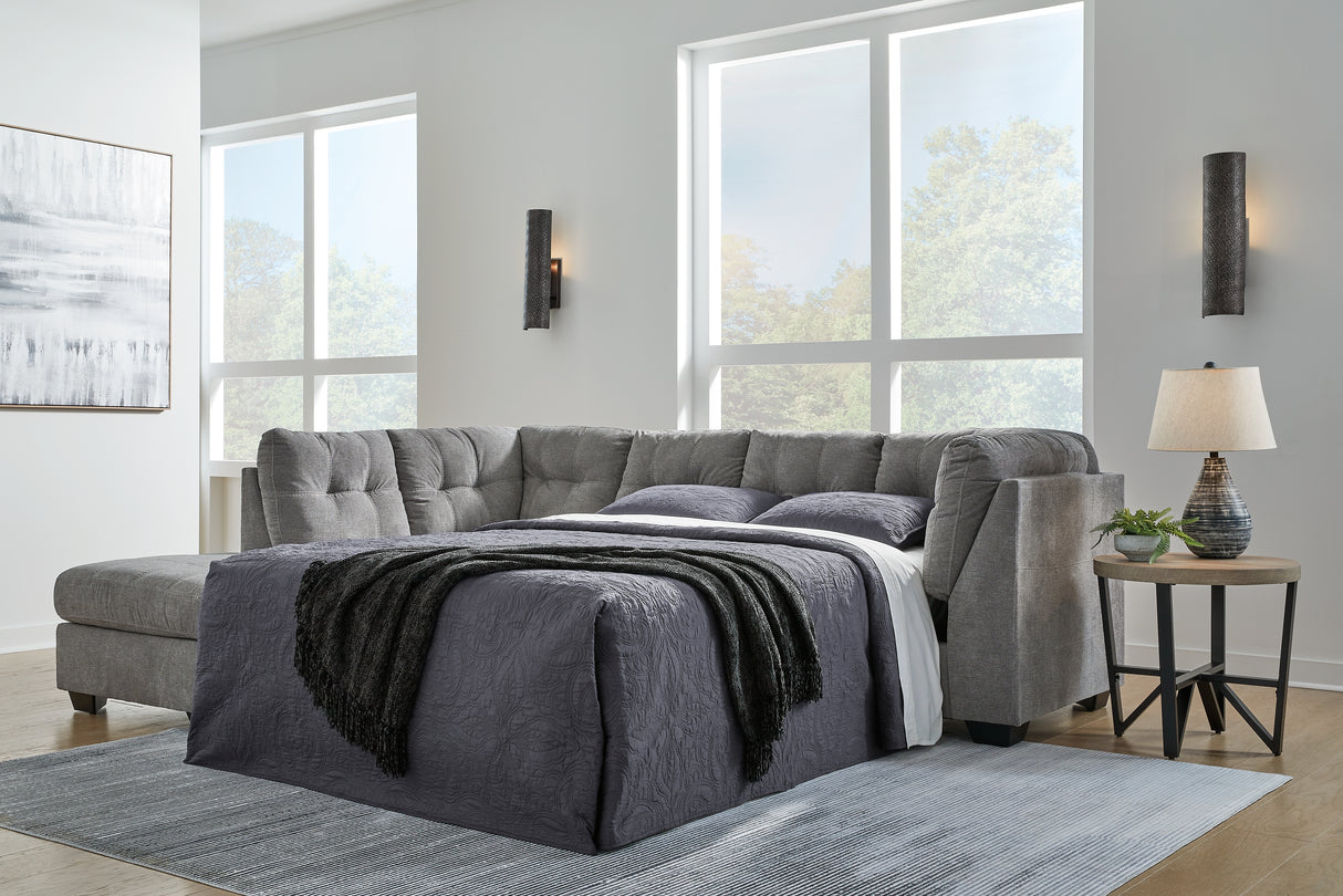 Nashville Furniture Outlets - Ashley Furniture - Marleton Sectional - RAF 2-Piece Sleeper Sectional with Chaise / Gray - 55305S3