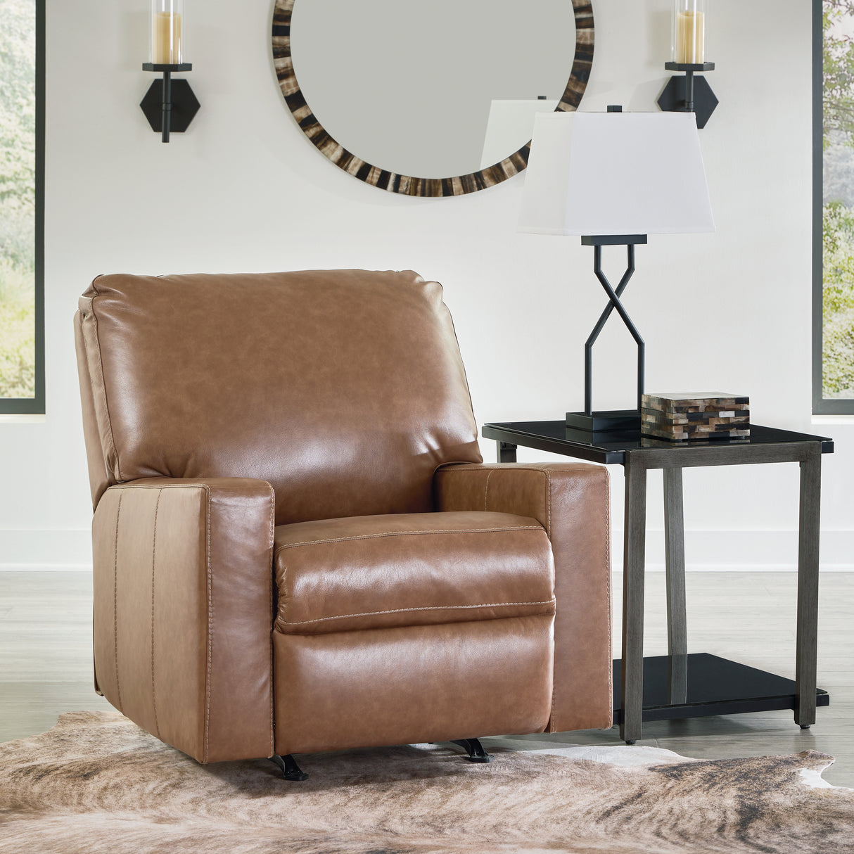 Nashville Furniture Outlets - Ashley Furniture - Bolsena Living Room - Rocker Recliner / Caramel - 5560325
