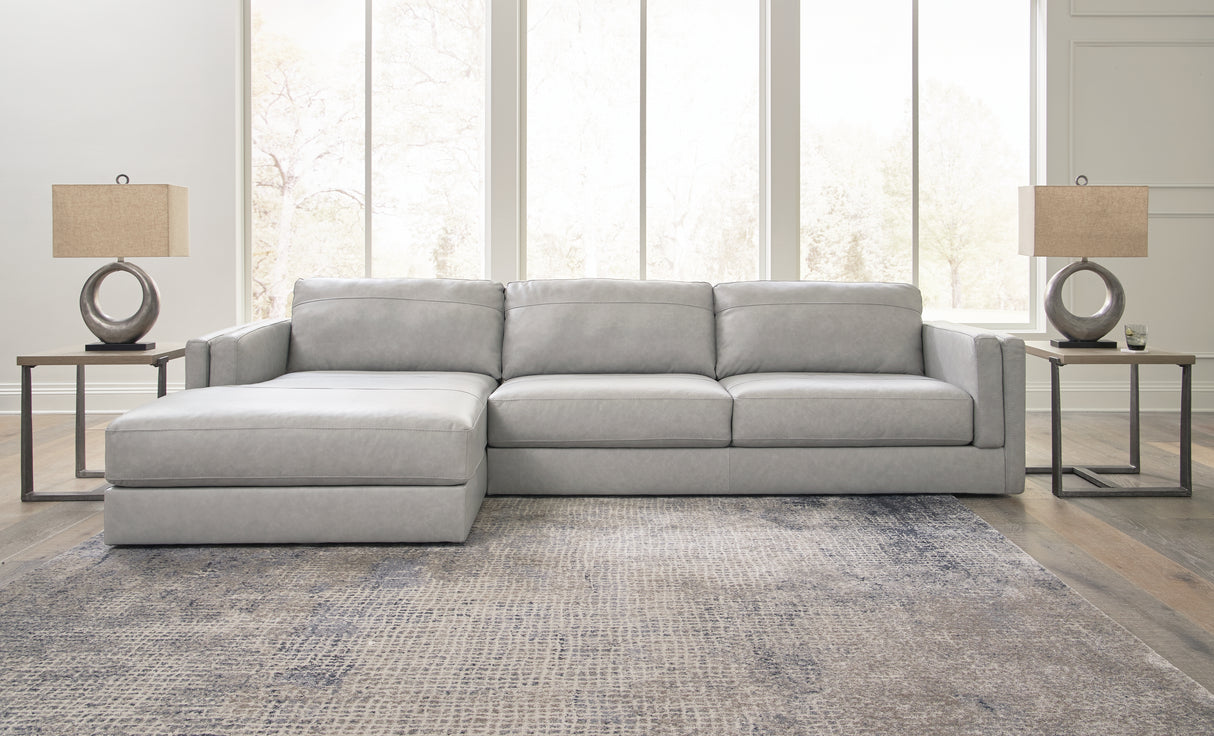 Nashville Furniture Outlets - Ashley Furniture - Amiata Sectional - RAF 2-Piece Sectional with Chaise / Glacier - 57404S1