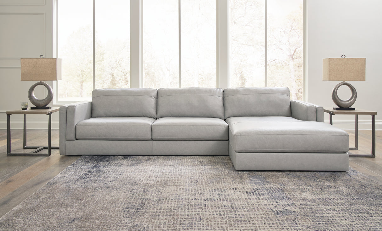 Nashville Furniture Outlets - Ashley Furniture - Amiata Sectional - LAF 2-Piece Sectional with Chaise / Glacier - 57404S2