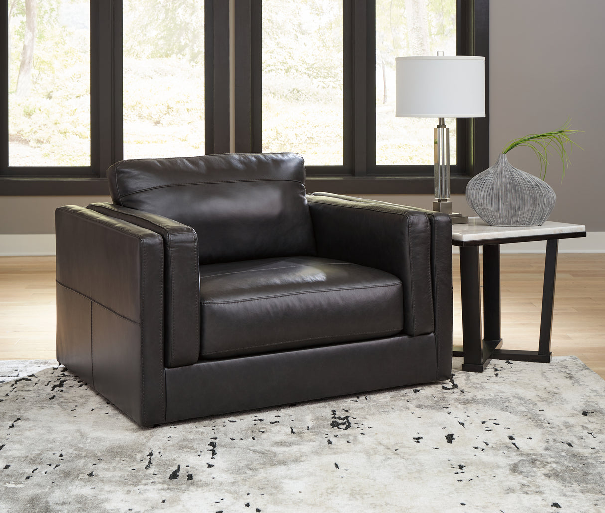 Nashville Furniture Outlets - Ashley Furniture - Amiata Living Room - Chair and a Half / Onyx - 5740523