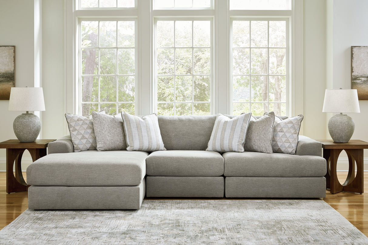 Nashville Furniture Outlets - Ashley Furniture - Avaliyah Sectional - RAF 3-Piece Sectional with Chaise / Ash - 58103S3