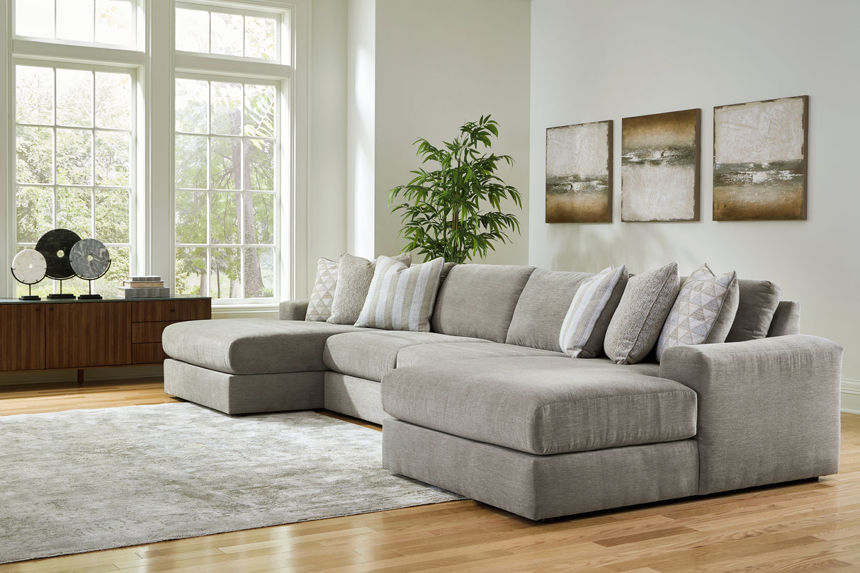 Nashville Furniture Outlets - Ashley Furniture - Avaliyah Sectional - RAF 4-Piece Double Chaise Sectional / Ash - 58103S11