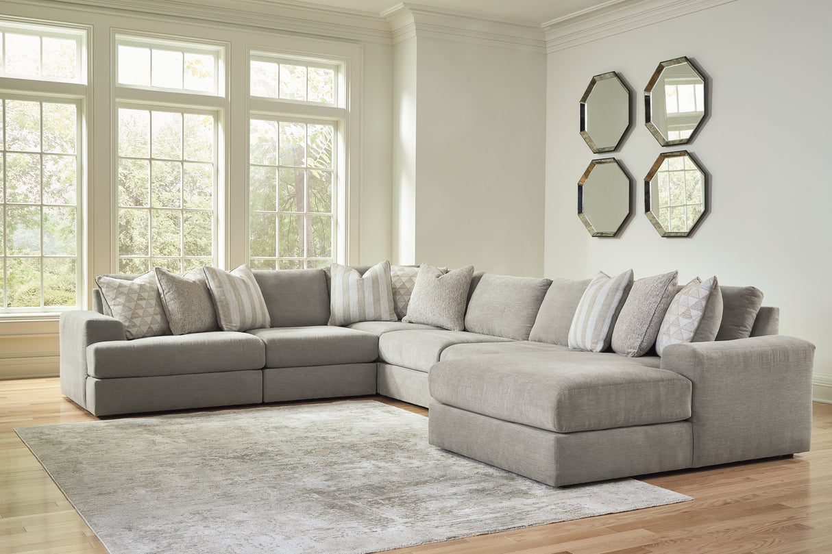 Nashville Furniture Outlets - Ashley Furniture - Avaliyah Sectional - RAF 6-Piece Sectional with Chaise / Ash - 58103S12