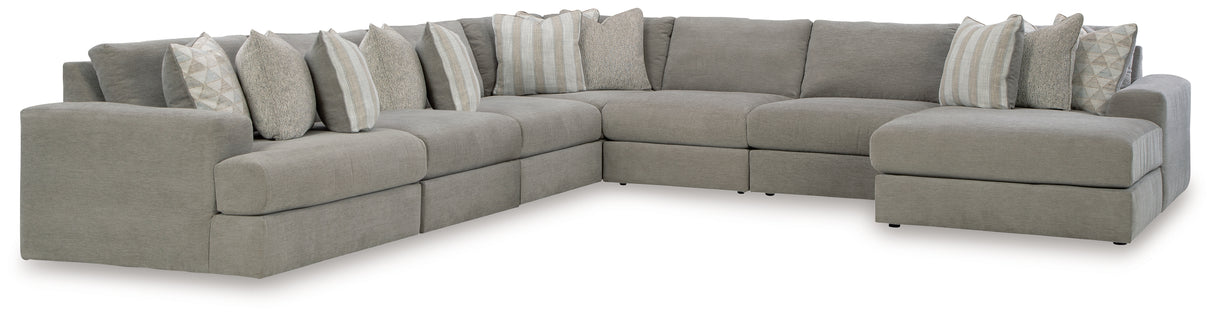 Nashville Furniture Outlets - Ashley Furniture - Avaliyah Sectional - RAF 7-Piece Sectional with Chaise / Ash - 58103S10