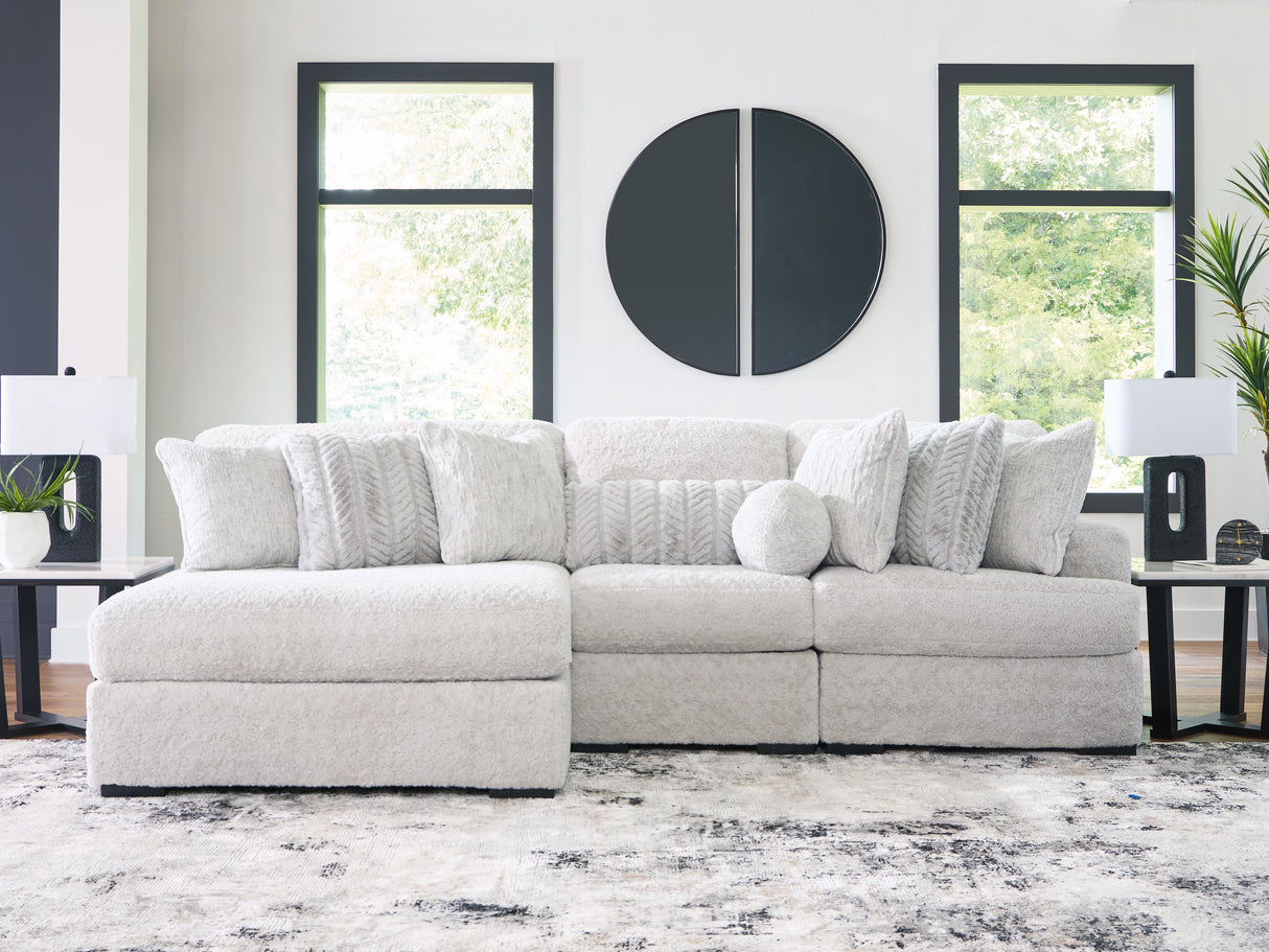 Nashville Furniture Outlets - Ashley Furniture - Cuddle Plush Sectional - 3-Piece Sectional with Chaise / Arctic - PC59106S7