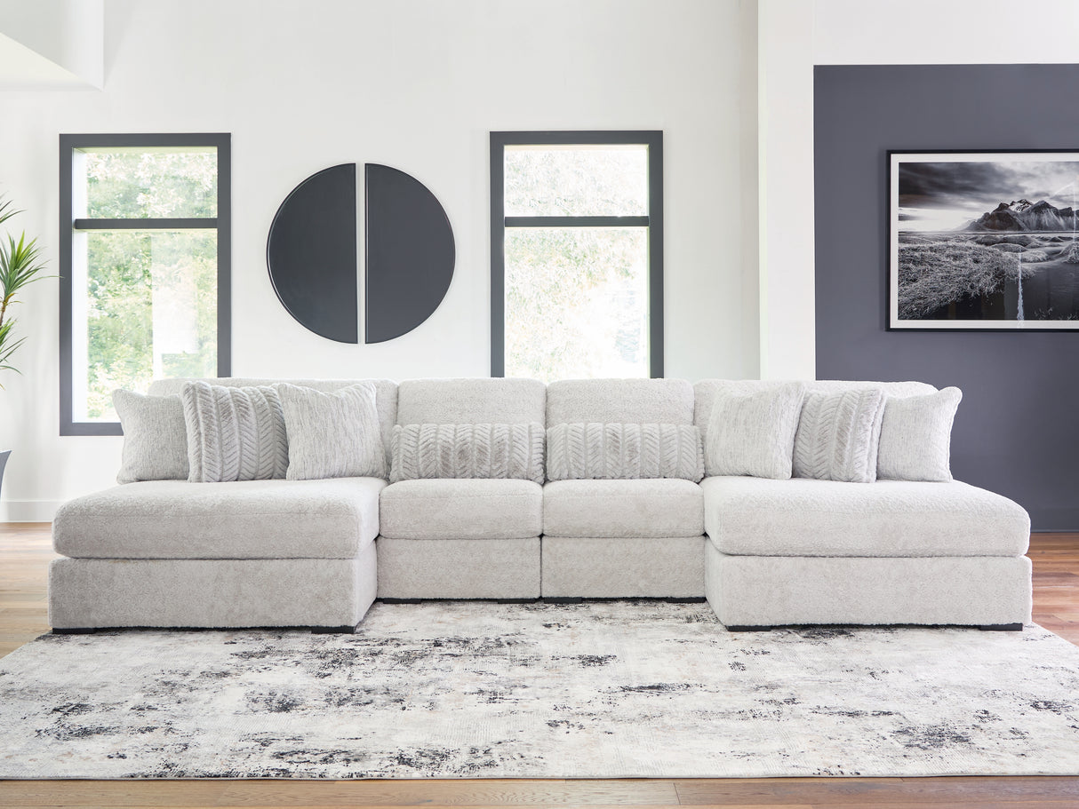 Nashville Furniture Outlets - Ashley Furniture - Cuddle Plush Sectional - 4-Piece Sectional with Chaise / Arctic - PC59106S4