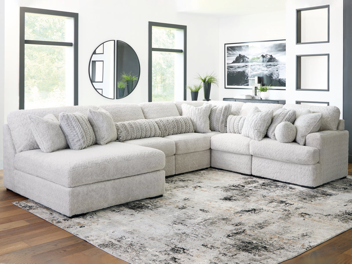Nashville Furniture Outlets - Ashley Furniture - Cuddle Plush Sectional - 6-Piece Sectional with Chaise / Arctic - PC59106S8