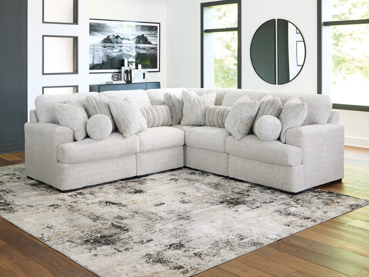 Nashville Furniture Outlets - Ashley Furniture - Cuddle Plush Sectional - RAF 5-Piece Sectional / Arctic - PC59106S2