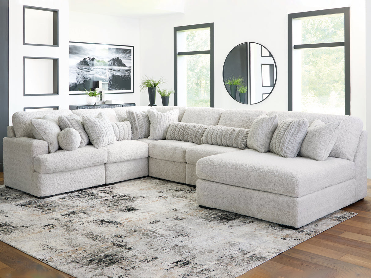 Nashville Furniture Outlets - Ashley Furniture - Cuddle Plush Sectional - RAF 6-Piece Sectional with Chaise / Arctic - PC59106S3