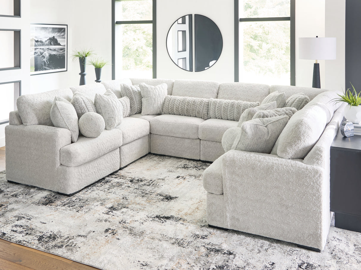 Nashville Furniture Outlets - Ashley Furniture - Cuddle Plush Sectional - RAF 8-Piece Sectional / Arctic - PC59106S6