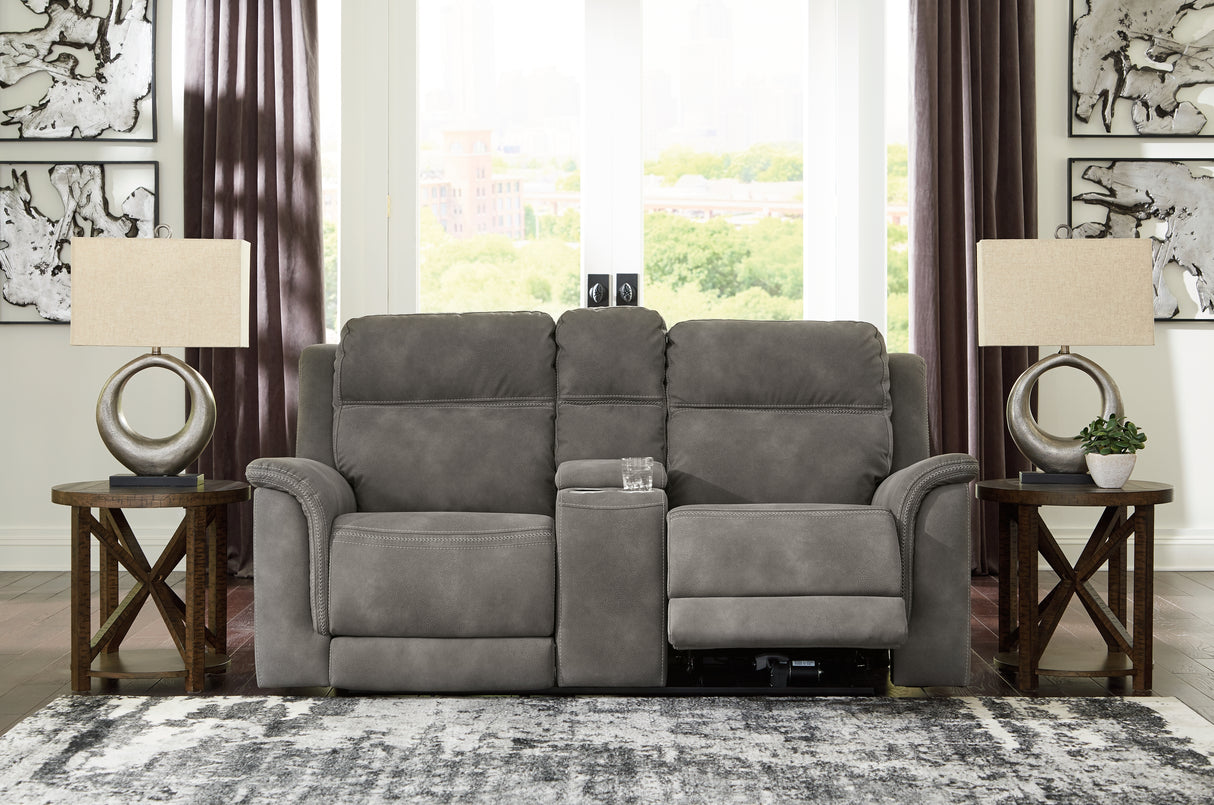 Nashville Furniture Outlets - Ashley Furniture - Next-Gen DuraPella Living Room - PWR REC Loveseat/CON/ADJ HDRST / Slate - 5930118