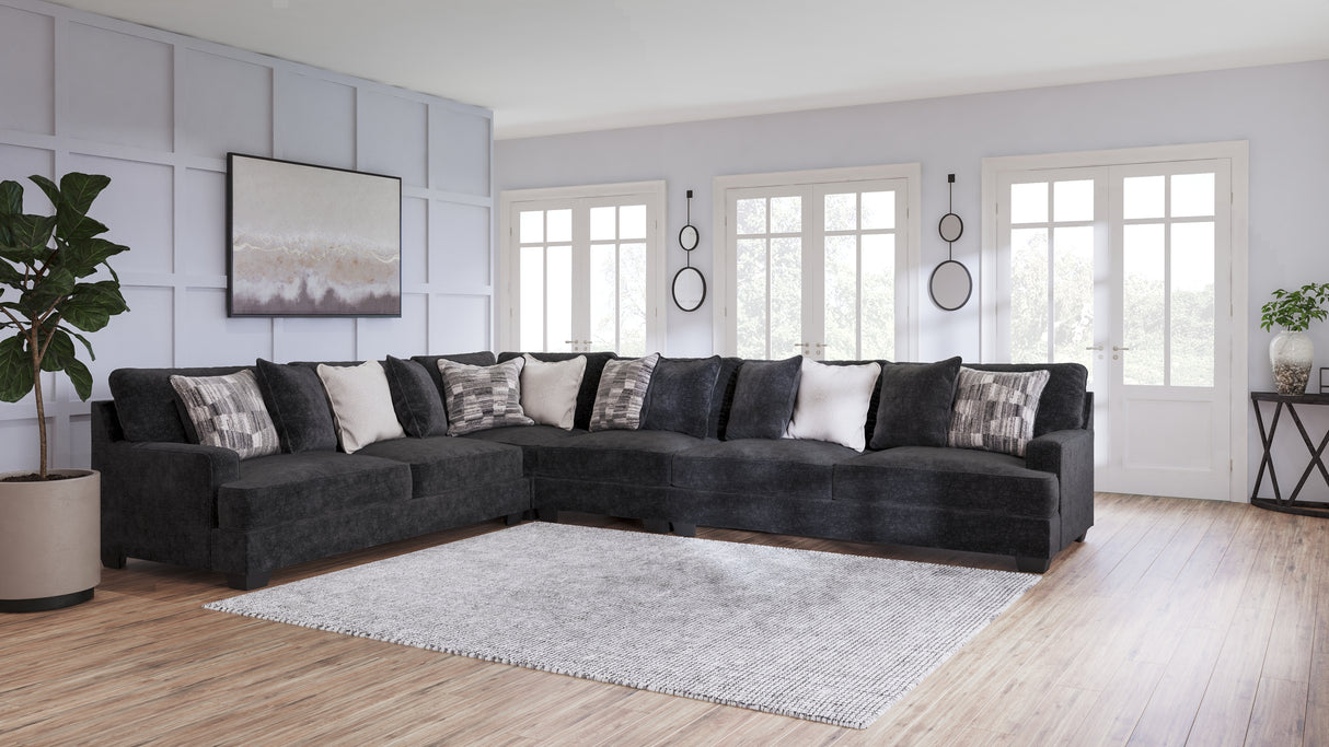 Nashville Furniture Outlets - Ashley Furniture - Lavernett Sectional - LAF 3-Piece Sectional / Charcoal - 59603S1