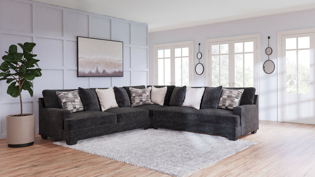 Nashville Furniture Outlets - Ashley Furniture - Lavernett Sectional - LAF 3-Piece Sectional / Charcoal - 59603S1