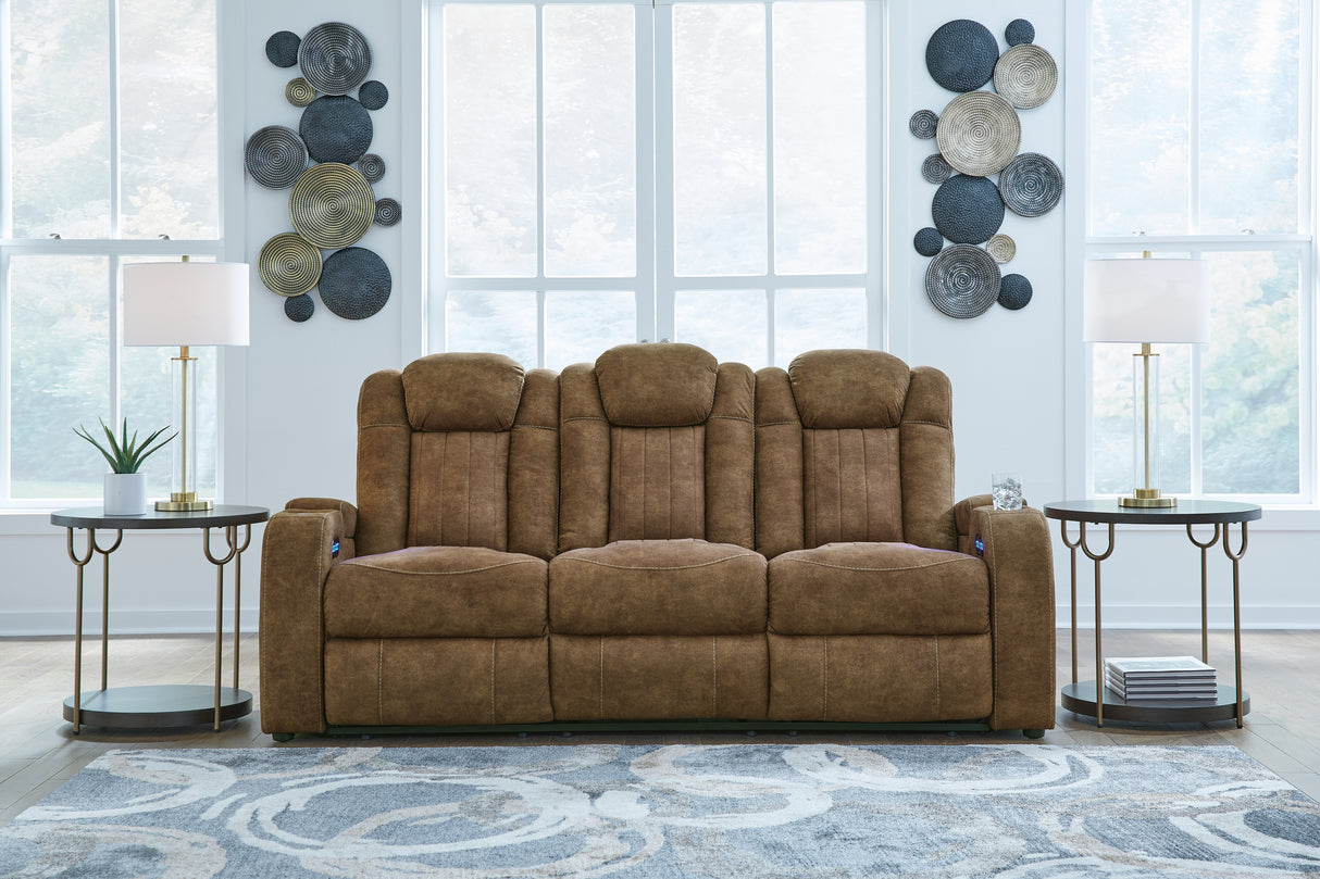 Nashville Furniture Outlets - Ashley Furniture - Wolfridge Living Room - PWR REC Sofa with ADJ Headrest / Brindle - 6070315