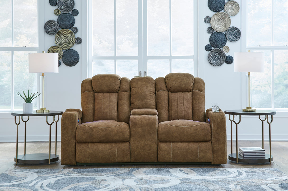Nashville Furniture Outlets - Ashley Furniture - Wolfridge Living Room - PWR REC Loveseat/CON/ADJ HDRST / Brindle - 6070318