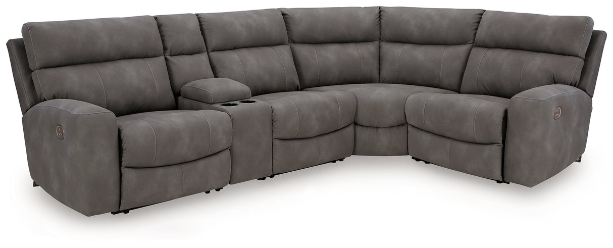 Nashville Furniture Outlets - Ashley Furniture - Next-Gen DuraPella Sectional - 5-Piece Power Reclining Sectional / Slate - 61003S5